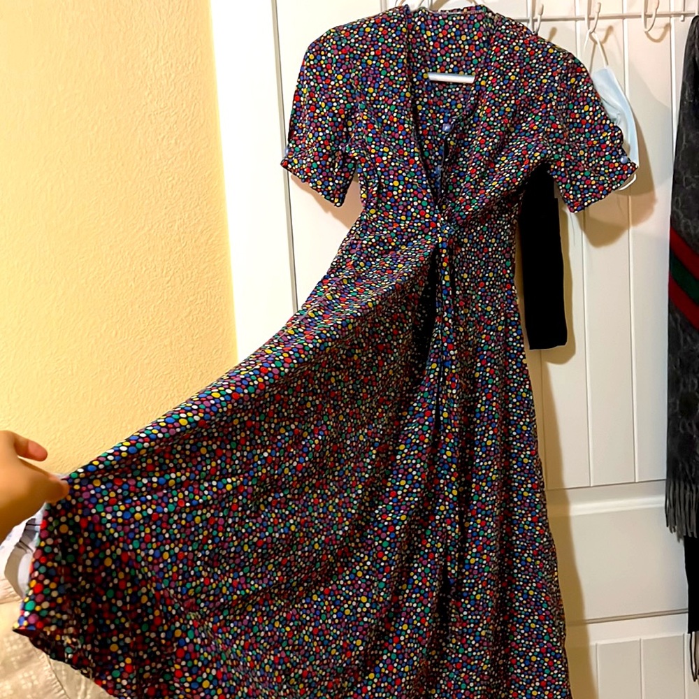 vintage colorful dots dress